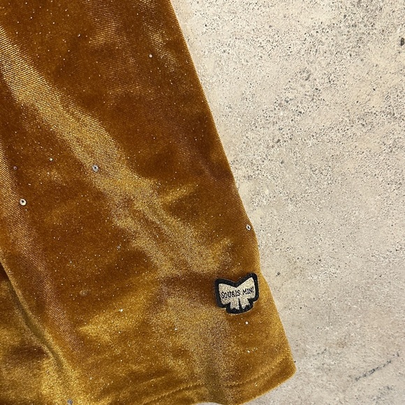Charming Kids Velvet Dress in Gold - Picture 7 of 8